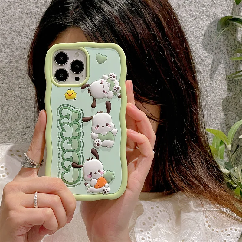 

Anime Sanrio Phone Cases Pochacco Accessories Cute Kawaii Apply Iphone1113Promax1214 Protective Covers Anti-Drop Toys Girls Gift