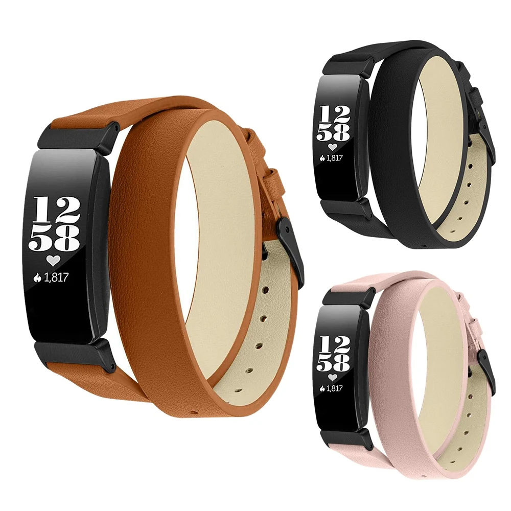 Cinturini Per Orologi In Pelle Compatibili Per Fitbit Inspire/Inspire Hr Fitness Tracker Doppio Involucro Accessori Di Ricambio Cinturino Da Polso