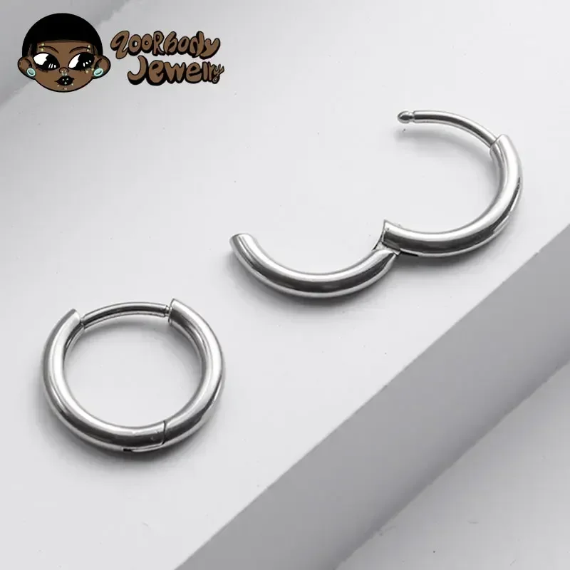 1 Pair Implant Grade F136 Titanium Minimalist Huggie Hoop Earrings Helix Rook Lobe Conch Simple Hoops Ear Piercing  8/10/12mm 2