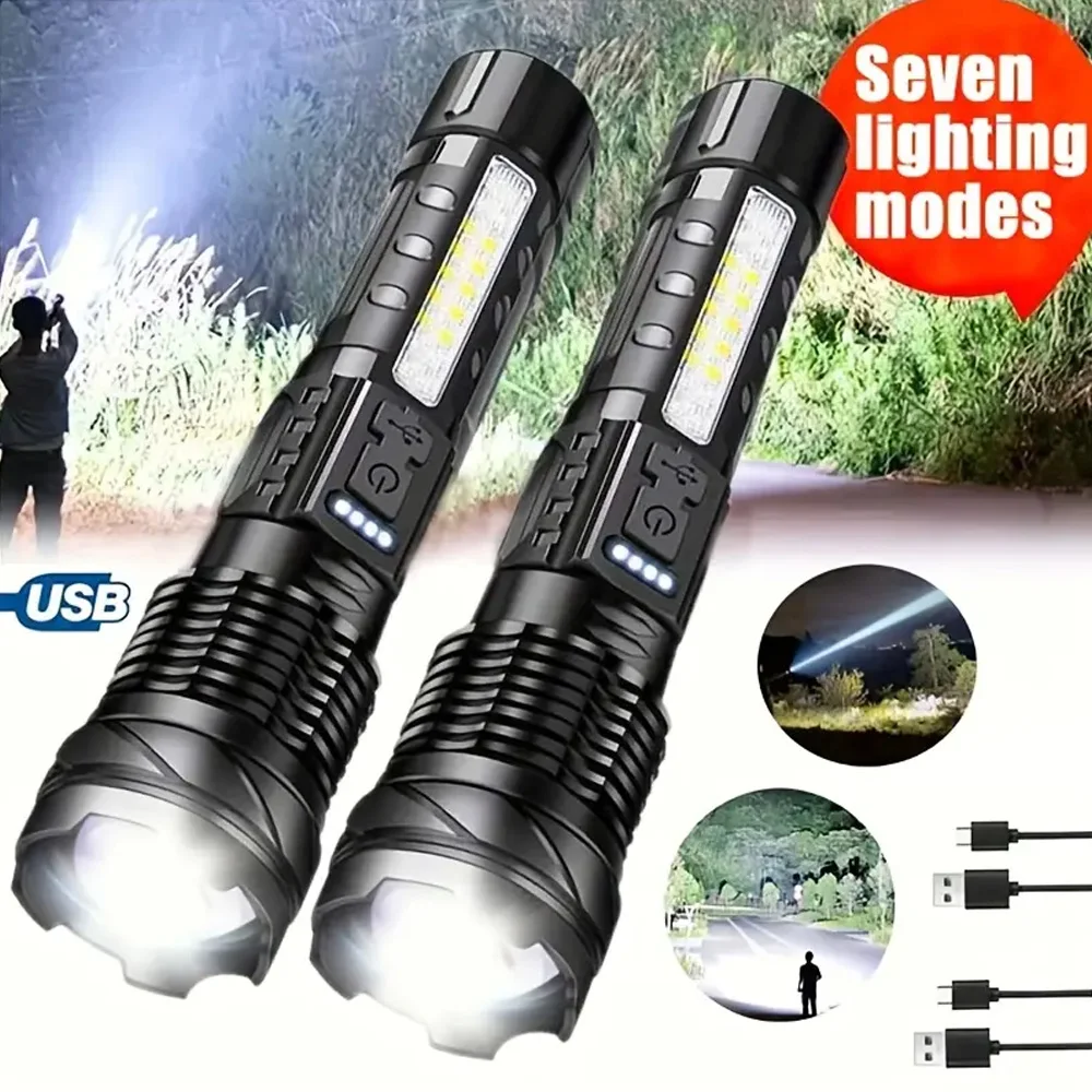 Outdoor Portable USB Powerful Rechargeable Flashlight Lamp LED USB Charger 69579