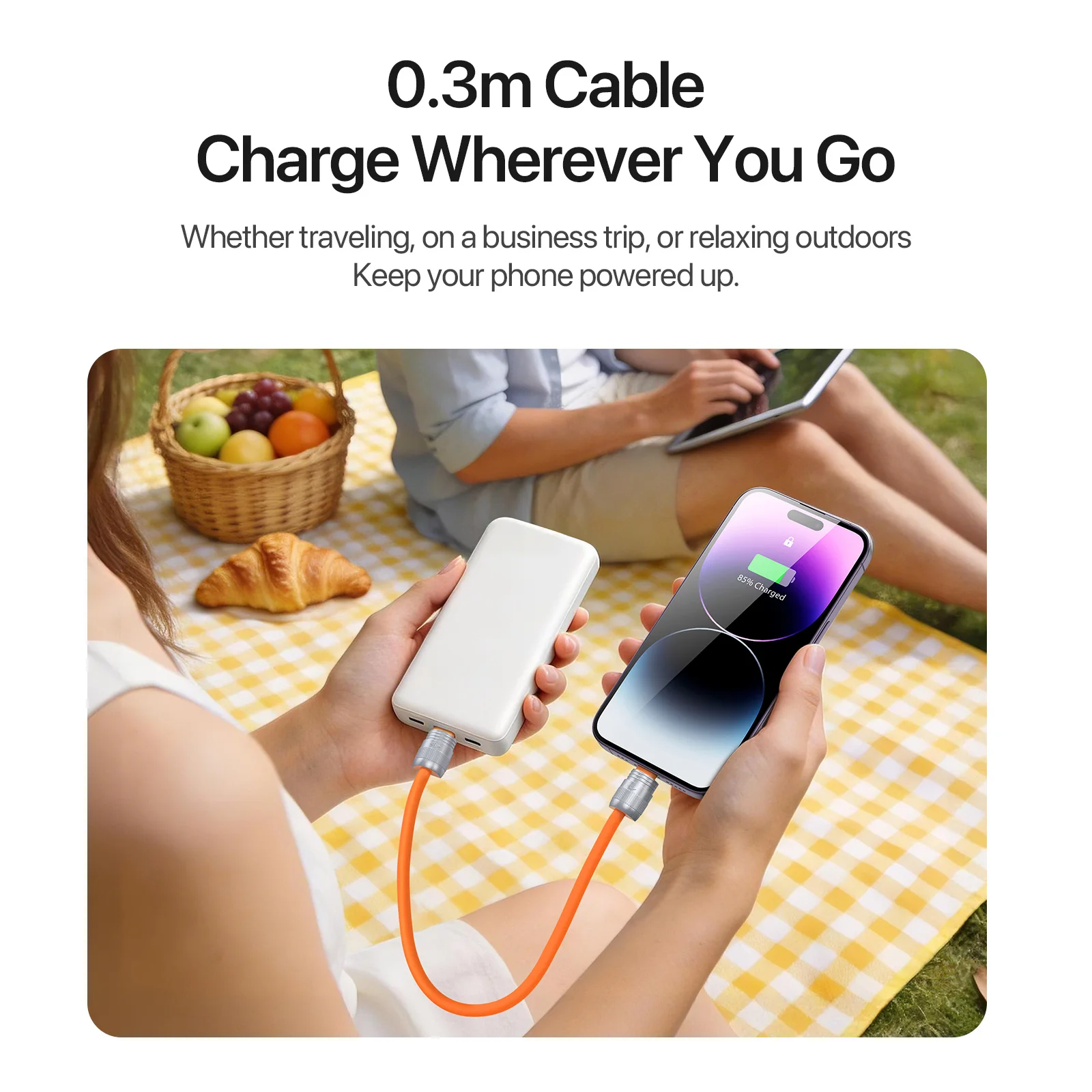 PD 27W USB-C-라이트닝 고속 충전 데이터 케이블, 아연 합금 실리콘 끈 디자인, iPhone 14/13/12 시리즈와 호환 가능