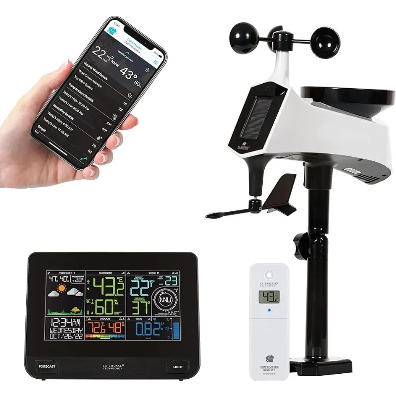 

La Crosse Technology V42-PRO-INT Professional Weather Center with Combo Sensor and Remote Monitoring, Black