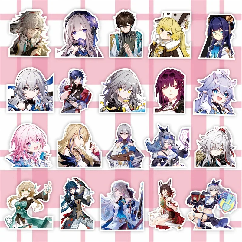 68pcs/Set No Repeating Small Sticker Hot Game Honkai:Rail Star Character March 7th DanHeng Gift Box Waterproof For DIY Handbook