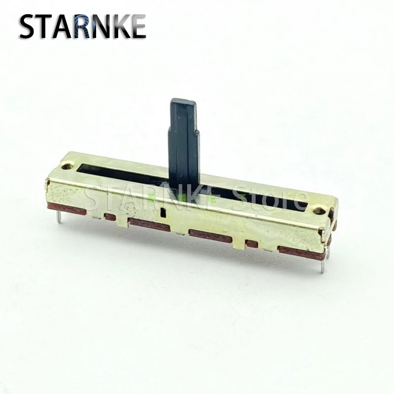 45mm B20K 4-Pin Single Straight Slide Potentiometer Amplifier Audio Mixer Fader 2PCS