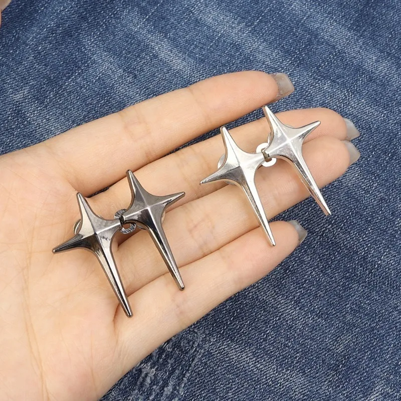 Cross Star Metal Jeans Button Snaps Detachable Pants Clips Buttons Pins DIY Waist Tightener Clothing Buckles Sewing-Free Buckle