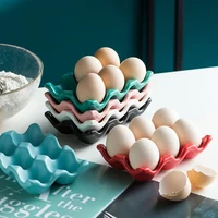 6 Grids Egg Holder Ceramic Anti-Slip Egg Box Refrigerator Shockproof Egg Tray Holder Storage Box Home Storage Organization 2