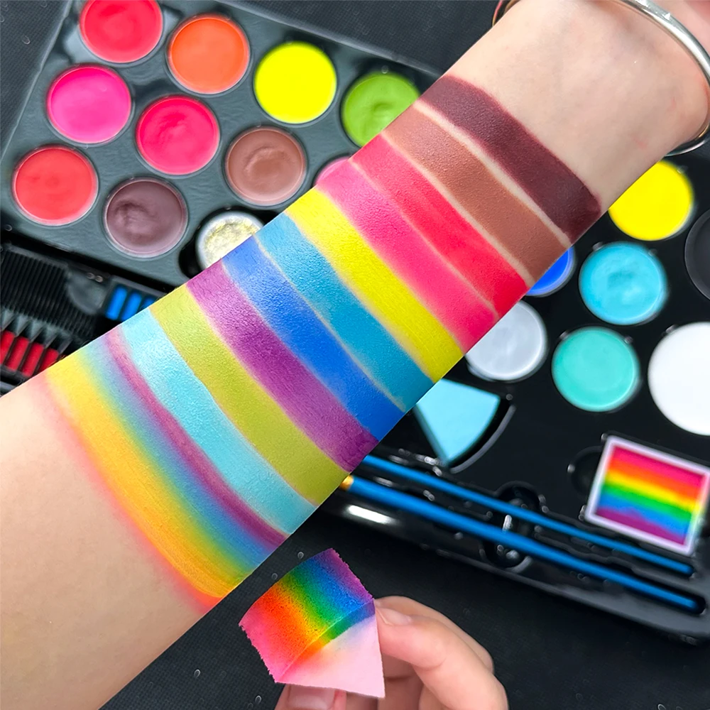 Face Body Painting palette Kit with 20 Colors Disposable Hair Dye，Eyeshadow Glitter Safe and Easy to Use Body Art Set For Adults 4
