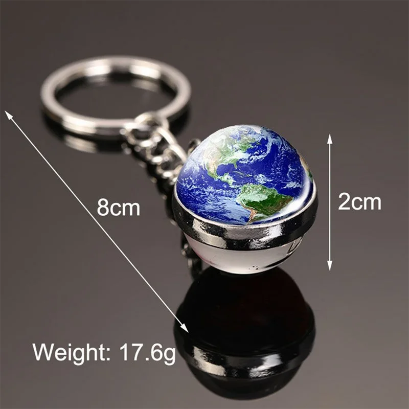 Metal Solar System Keychain Pendant Galaxy Keyring