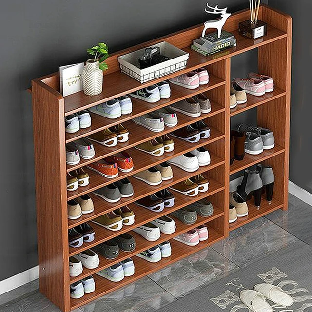 Double Row Shoe Rack scarpiera organizer Wooden Home Furniture