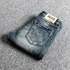 Italian Style Fashion Men Jeans Retro Blue Elastic Slim Fit Ripped Jeans Men Trousers Vintage Designer Casual Denim Pants Hombre 6