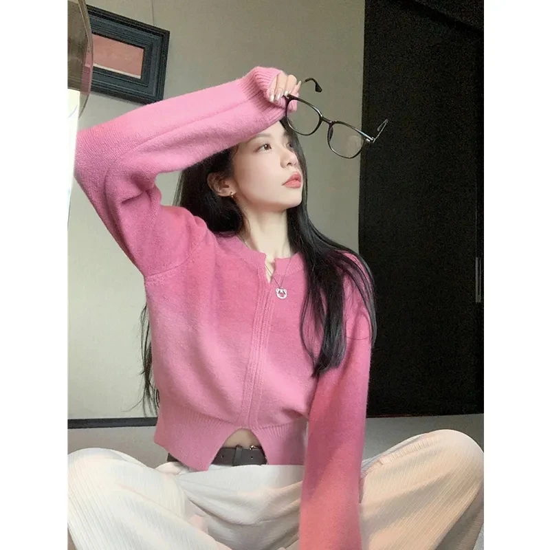 

Luxury Style Gradient Color Knit Pullover for Women Autumn and Winter New Sweater V-neck Long Sleeved Kniwear Pull Femme