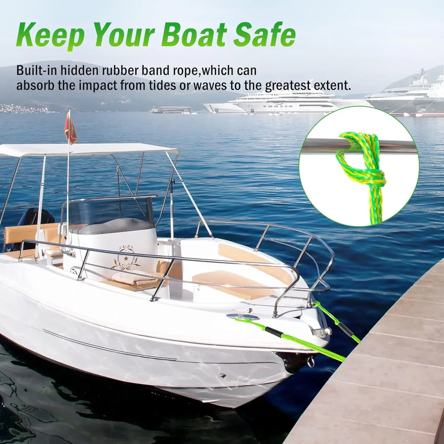 GANGXUN Festmacher Mit Bungee-Dockleine 1,2m 2er-Pack - Bootszubehör Für Kajak, Jetski & Mehr