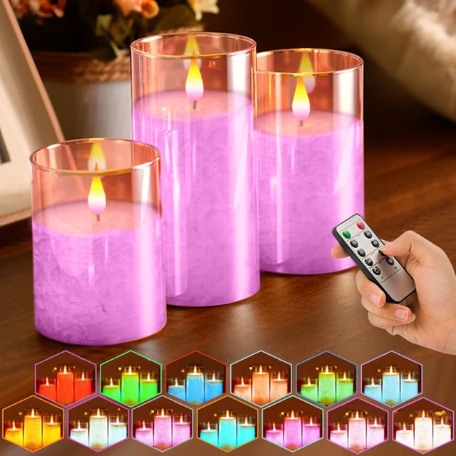 Decorative Candle Lanterns Flameless Battery-Operated with Timer