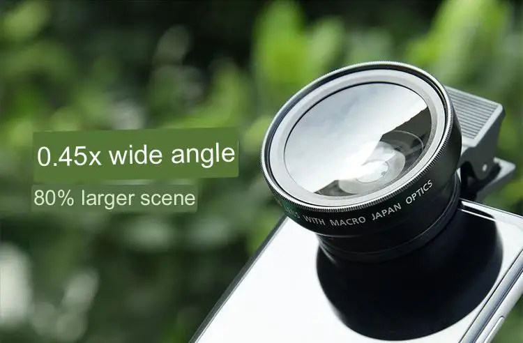 2 In 1 Mobile Phone Lens 0.45X 49mmUV Wide Angle Len 12.5x Macro HD Camera Lens For IPhone Huawei Xiaomi Samsung With Phone Clip