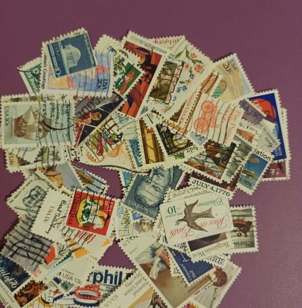 100 Different Real Stamped American Postage Stamps Scrapbooking Stamping USA Post Stamps For Collection Scrapbooking Accessories