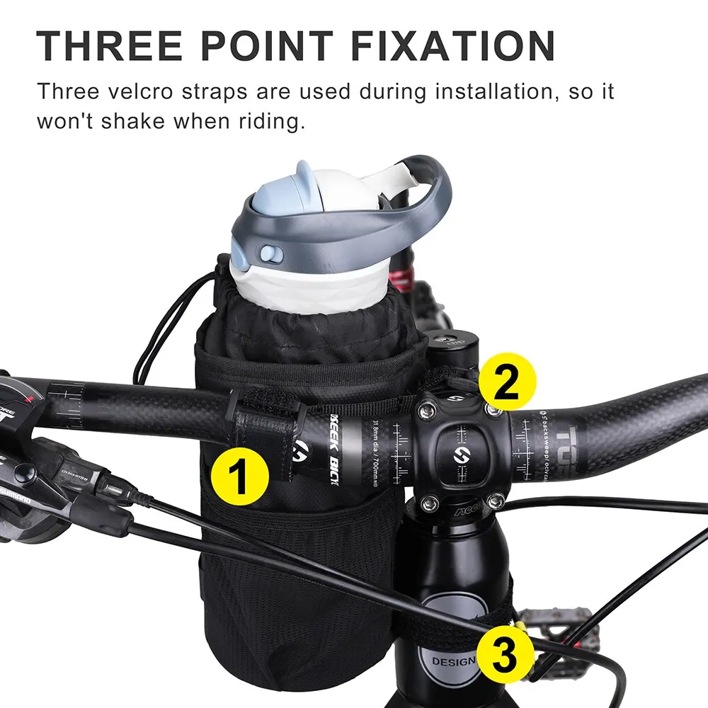 Insulated Bike Water Bottle Holder - Handlebar Pouch & Carrier Accessory
