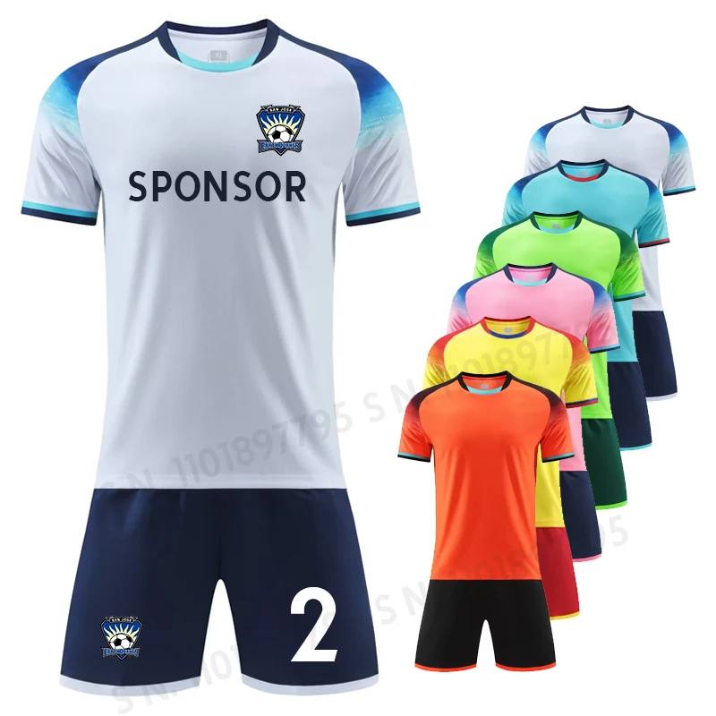 Men Child Soccer Jersey Sports set Football Shirt Short Sleeve Breathable Adult Team Training Jersey Club futbol Uniforms Custom