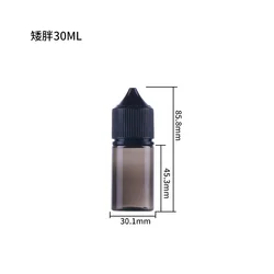 Set of 5 Versatile Black Dropper Bottles for Liquids with Long Tip Cap (5pcs x 30ml Fat)