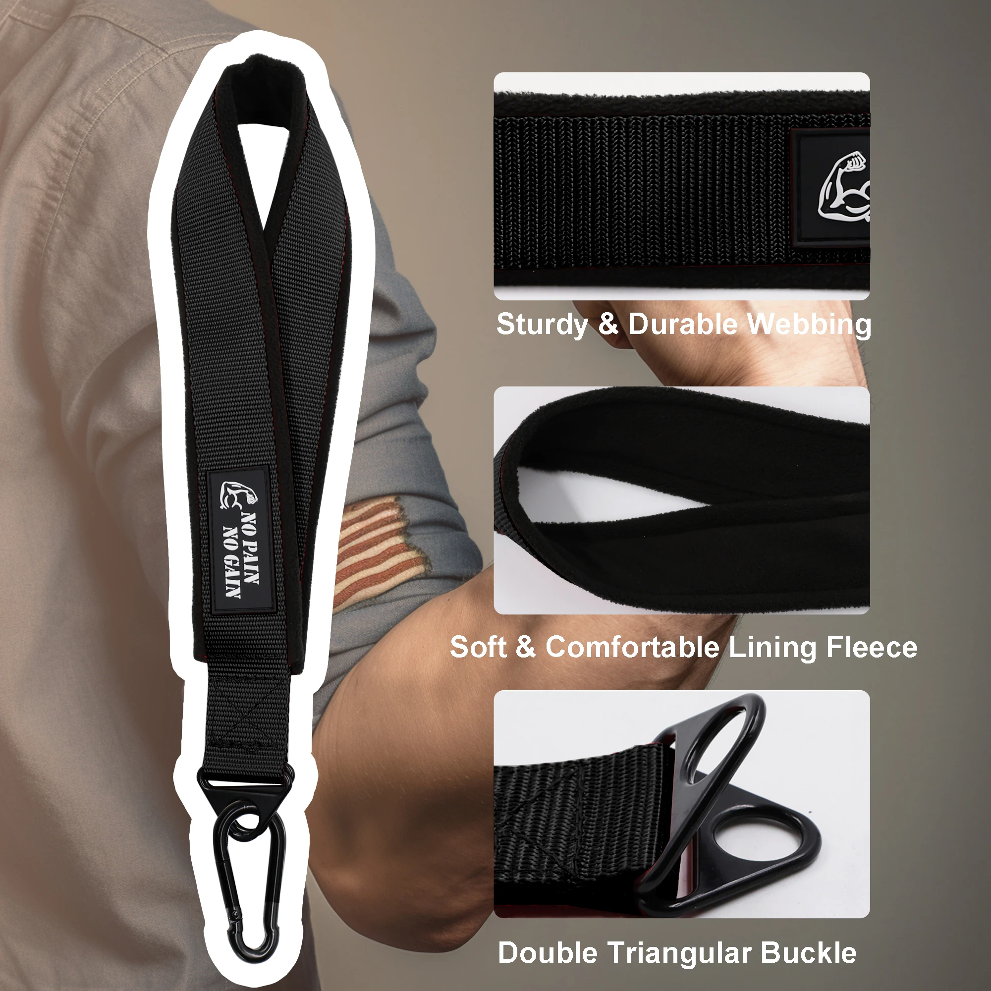 Träningsrem för armbrottning med bekvämt polarfleecefoder Hand Arm Finger Underarm Träningsförstärkningsutrustning_voghion.com