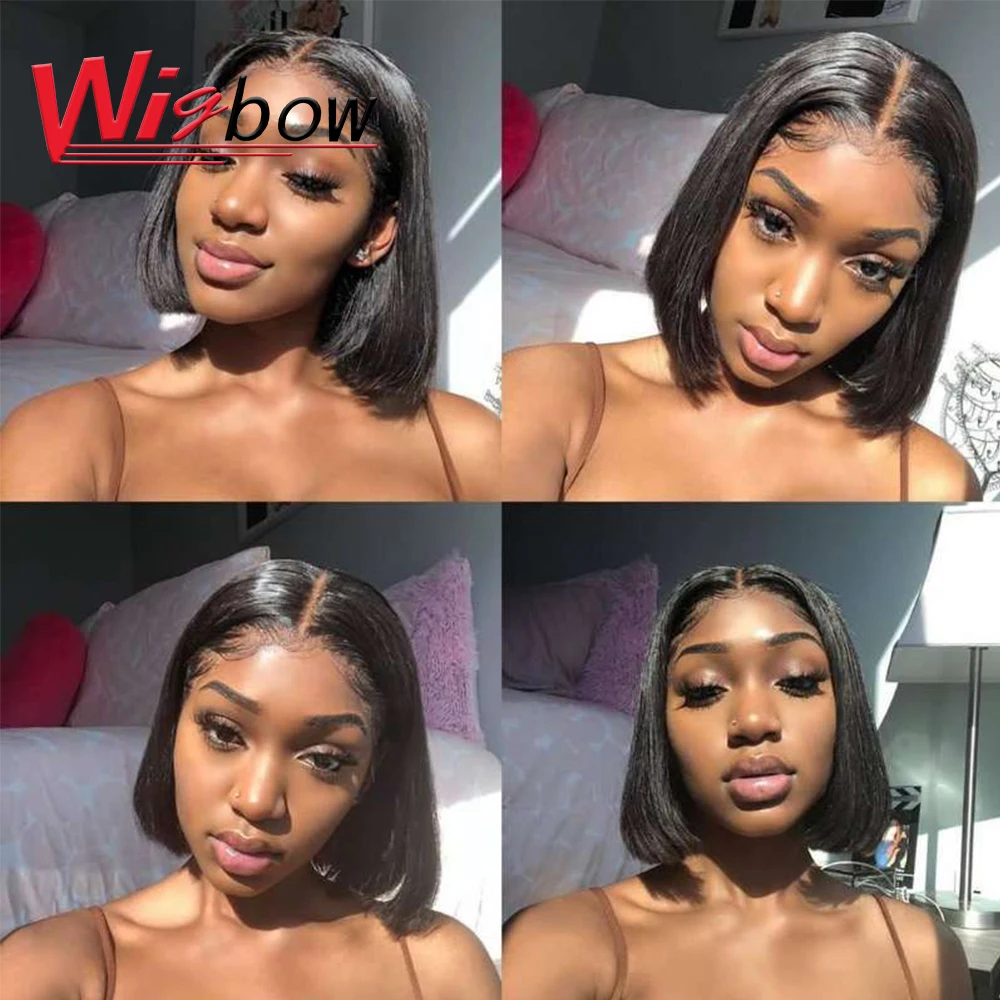 Straight Bob Wigs Human Hair 12 Inch Bob Lace Front Wig For, 58% OFF