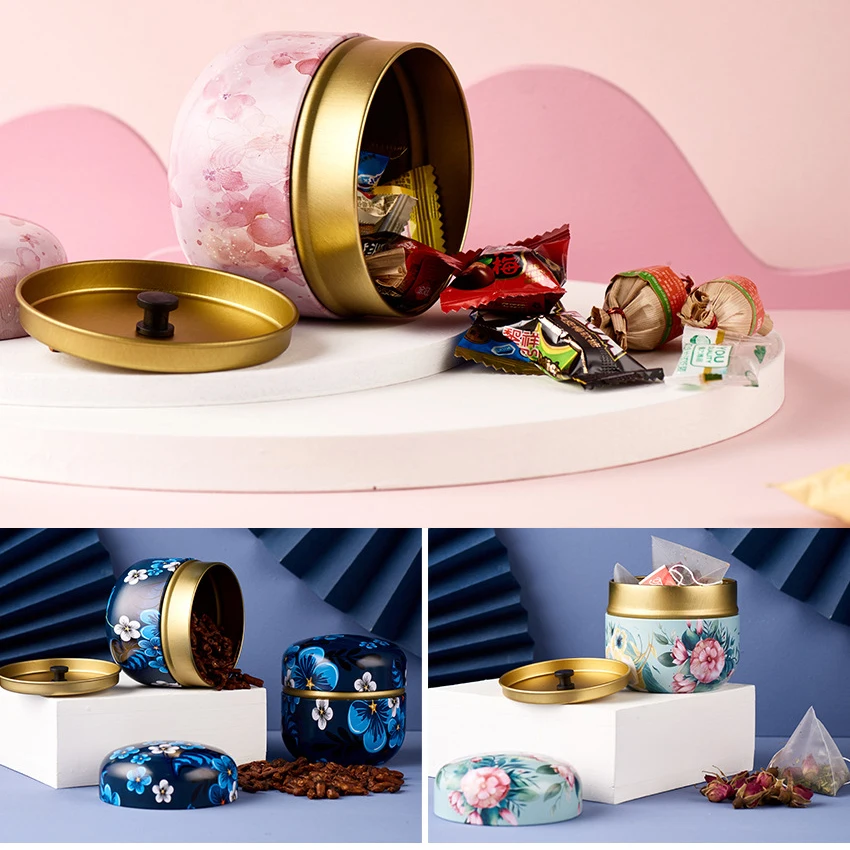 Portable Tea Storage Sealed Metal Box Canister for tea tin box
