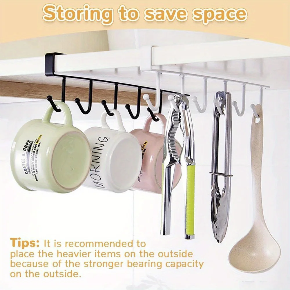 1pc Kitchen Shelf Storage Clothes Hanging Organizer Cup Holder Glass Mug Holder 6 Hooks Storage Rack 4 1pc Kitchen Shelf Storage Clothes Hanging Organizer Cup Holder Glass Mug Holder 6 Hooks Storage Rack 4