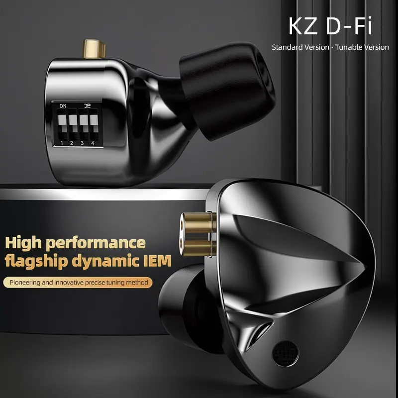 KZ D-Fi 이어폰 하이파이 베이스 이어버드 모니터, 4 레벨 튜닝 스위치 헤드폰, 스포츠 스테레오 사운드, 소음 감소 헤드셋