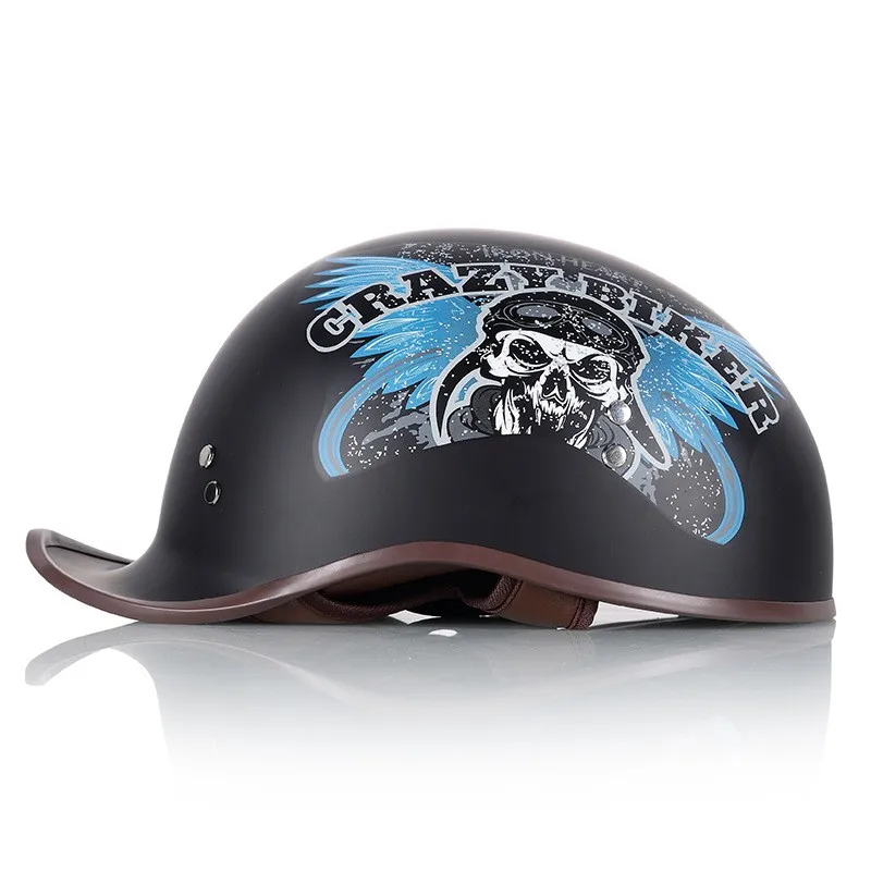 Customizable Pattern Matte Finish Helmet Fashion Hot Retro Baseball Hip Hop Half Helmet