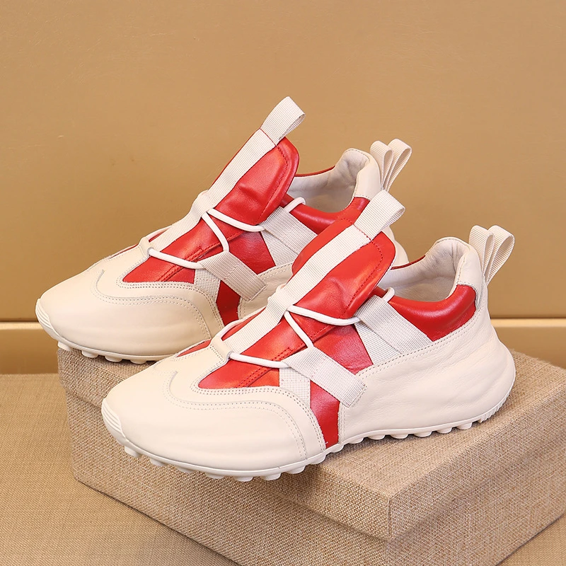 Leather Outdoor Running Shoes Leather Sports Shoes Leather Sneakers