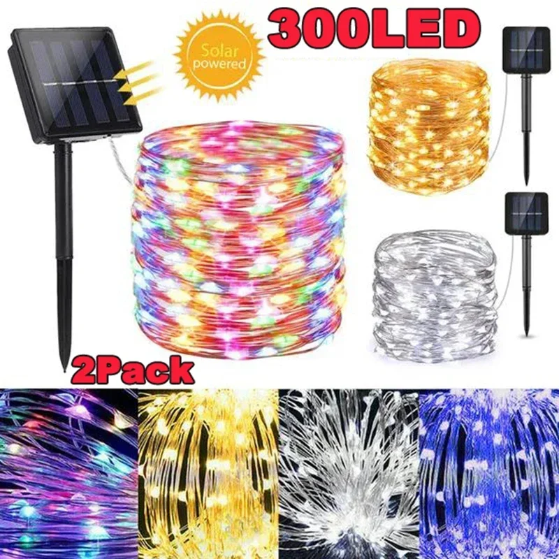 52M 500LED String Solar Powered Fairy Lights Garden Christmas Decor Multi Colour main image 0
