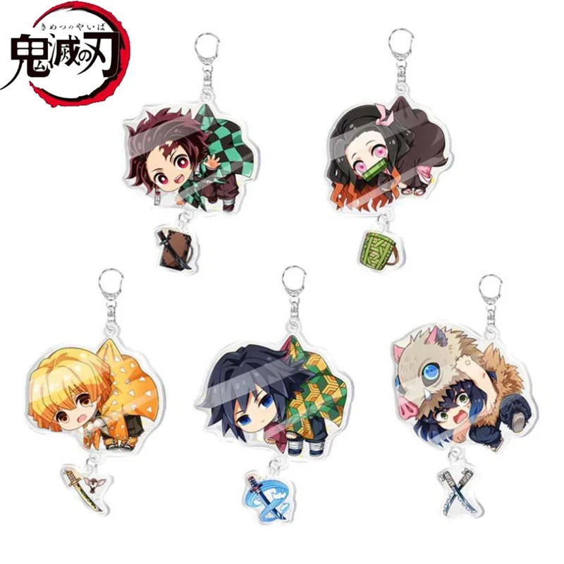 

Anime Demon Slayer Kimetsu No Yaiba Keychain Kamado Tanjirou Nezuko Acrylic Key Chain Cartoon Keychains Cosplay Accessories