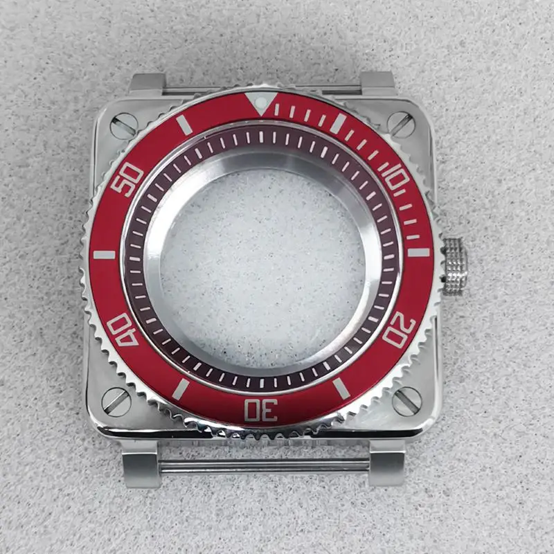 

Mod Seiko Square Watch Cases Sapphire Crystal Glass Fits NH35 NH36 Movements Fashion Bezel Insert Watch Repair Replace