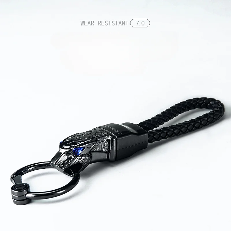 Audii Benzz Xuelai Ford Universal Diamond-Embedded Car Key Ring Leather Rope Creative Leopard Metal Keychains Pendant 1pc mini perpetual calendar 2019 keychains unique metal keyring sun moon carving 2010 to 2060 calendar key ring customize logo