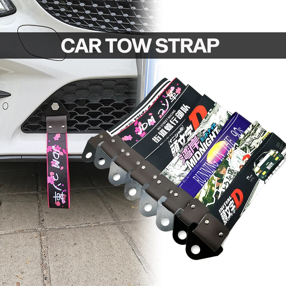 

JDM Nylon Auto Trailer Ropes Tow Strap InitialD Fujiwara Tofu Shop Universal Car Racing Tow Ropes AE86 Auto Trailer Ropes Bumper