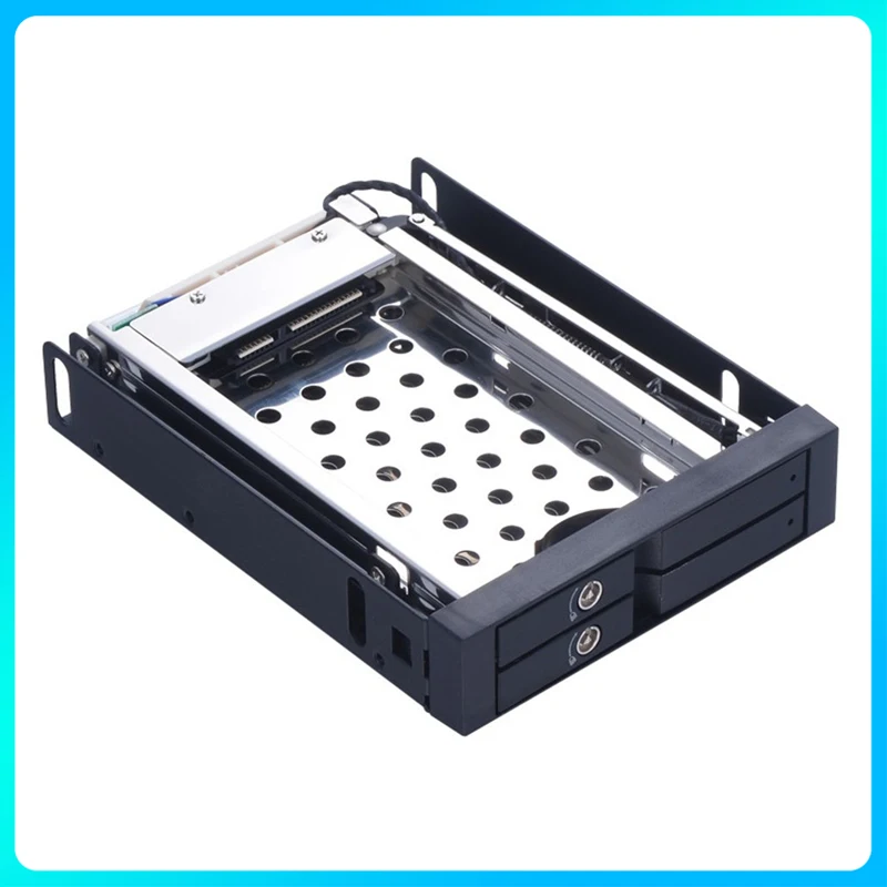 

Aluminum 2 x 2.5" SATA Tray-less Hot Swap SSD HDD Mobile Rack for 3.5"Floppy Bay hard drive case