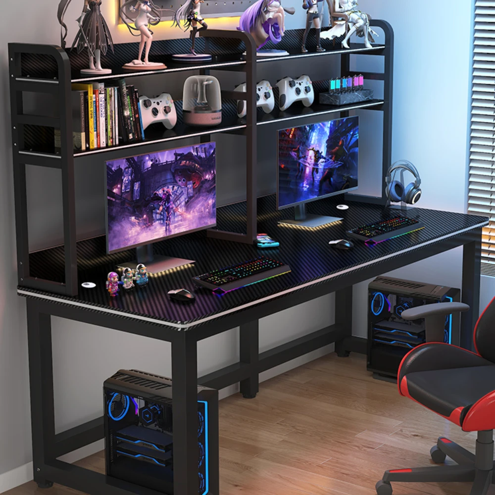 

Double Computer Gaming Desk Home Sedentary Study Desk Carbon Fiber Simple Office Reading Table Room Desks Escritorio Furniture