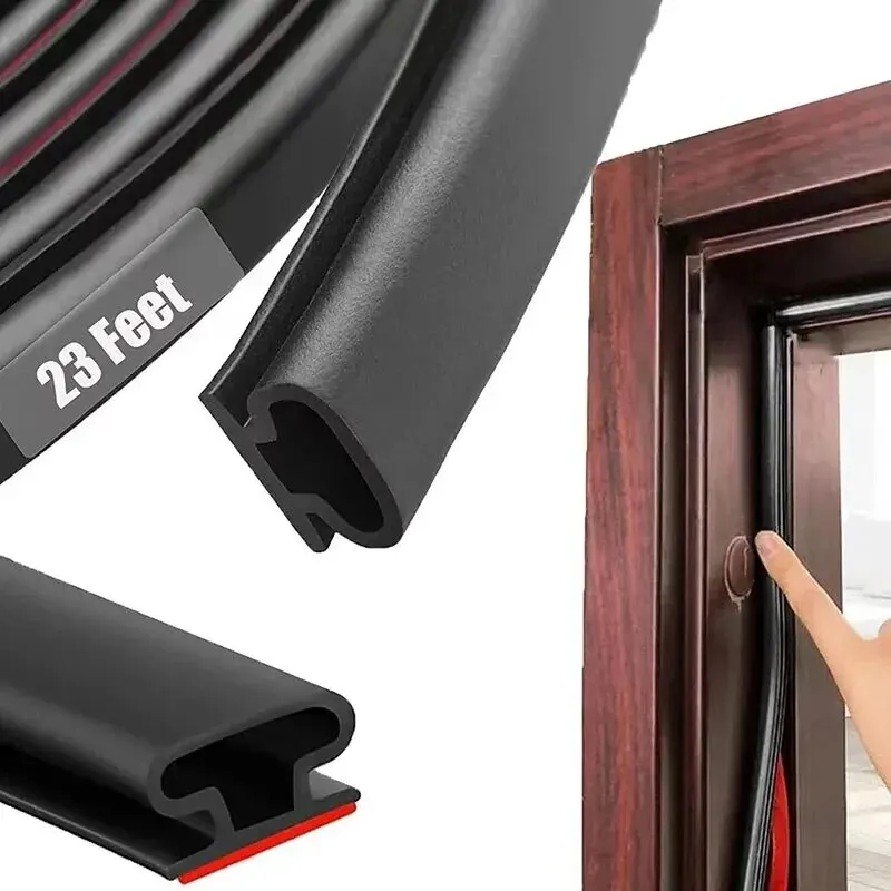 1 Piece Security Door Window Sealing Strip TPE Weatherproof Anti-Collision Sound Insulation Self-Adhesive