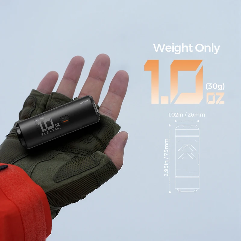 ปั๊มลม FLEXTAIL ZERO PUMP - 30 กรัม ปั๊มลมสำหรับตั้งแคมป์, เครื่องสูบลมไฟฟ้าแบบพกพาสำหรับที่นอนลม, รวมแบตเตอรี่แบบชาร์จได้ 1 ก้อน 1