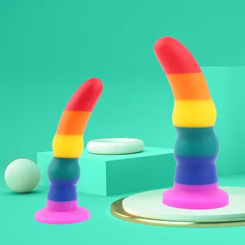 Anal Beads Rainbow Anal Plug Butt Plug Dildos G-spot Prostate Massager Silicone Adult Sex Toys for Woman Men Gay Erotic Products 2