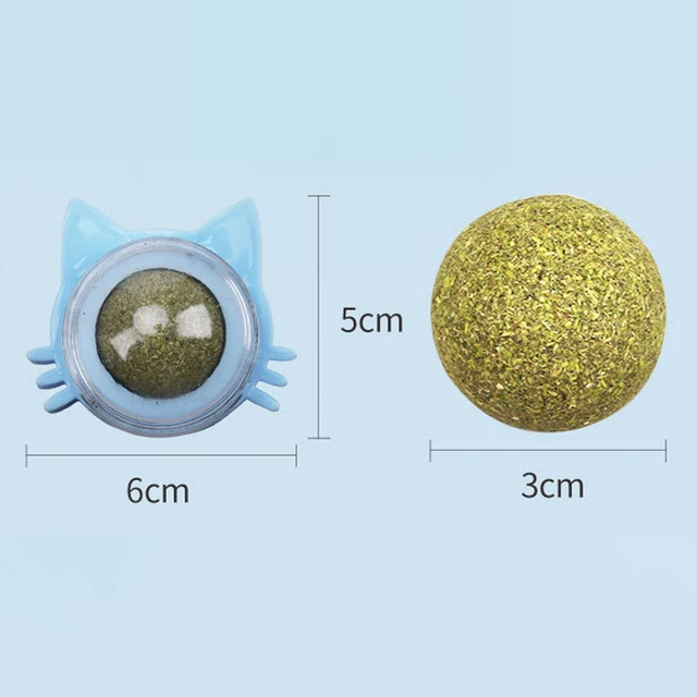 Pet Catnip Ball Toy Natural Mint Promotes Digestion Cat Grass Wall Sticker Ball Can Be Rotated Cat Lick Candy Snacks Kitten Toy 3