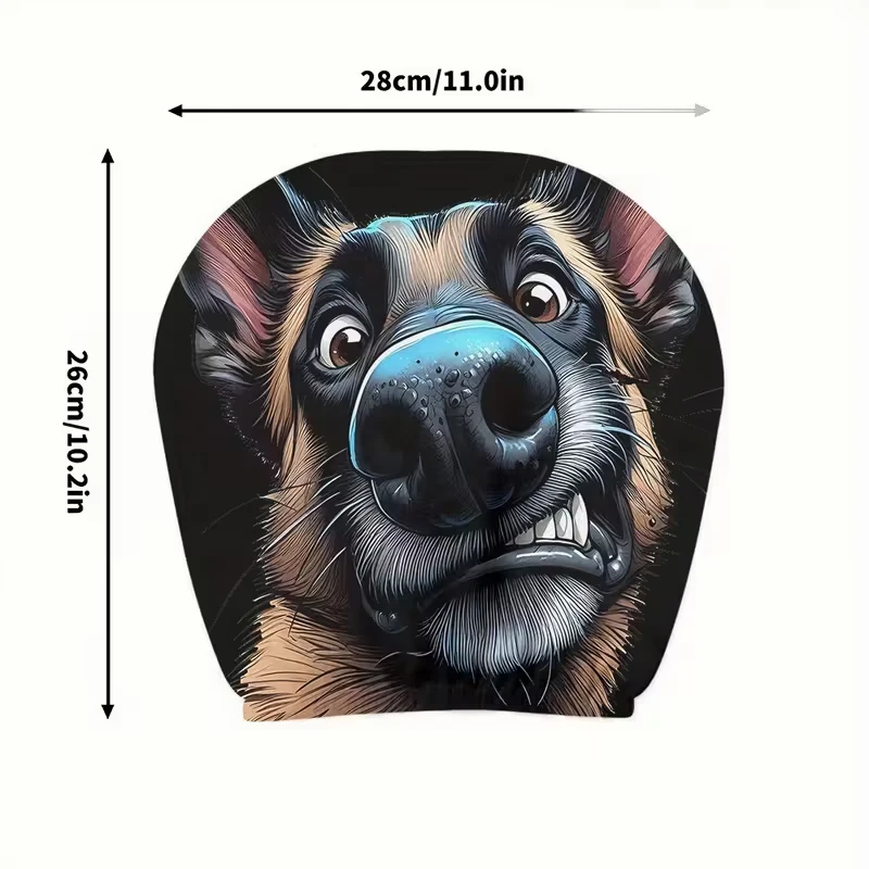 Auto-Kopfstützenabdeckung mit Schäferhund-Muster, doppelseitiges Design mit treuem Begleiter, niedlicher Auto-Kopfstützenschutz – Detail 4