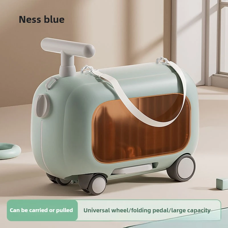 New Baby Walking Suitcase Children Can Mount Two-in-one Boys and Girls Can Be Checked in Free Light Children's Suitcase