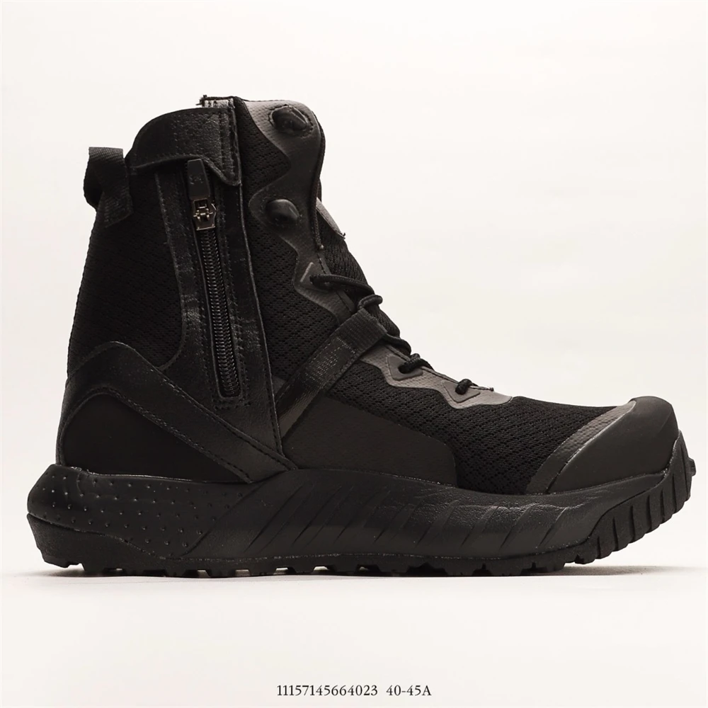 Hiking Shoes Winter Men&rsquo;s ARMOUR Valsetz Side Zip High-top Outdoor Warm Non-Slip Khaki Zapatillas Training Hiking Sports Sneakers Size40-45