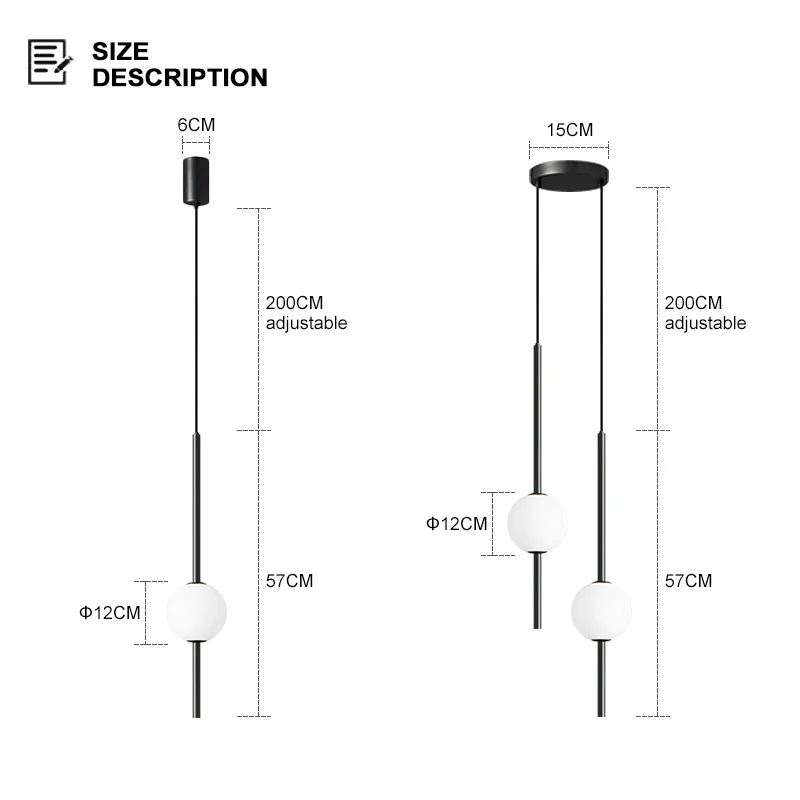 Modern Glass Pendant Lamps for Bedroom Led Chandelier Home Decor Bedside Hanging Suspension Lustre Minimalism Dining Room Lights