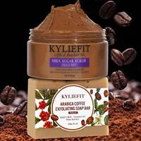 KYLIEFIT Coffee & Brazilian Nut Shea Sugar Scrub, Lightening, Whitening, Exfolilate, Nourishing, Cleaning Skin, for Face, Body 1