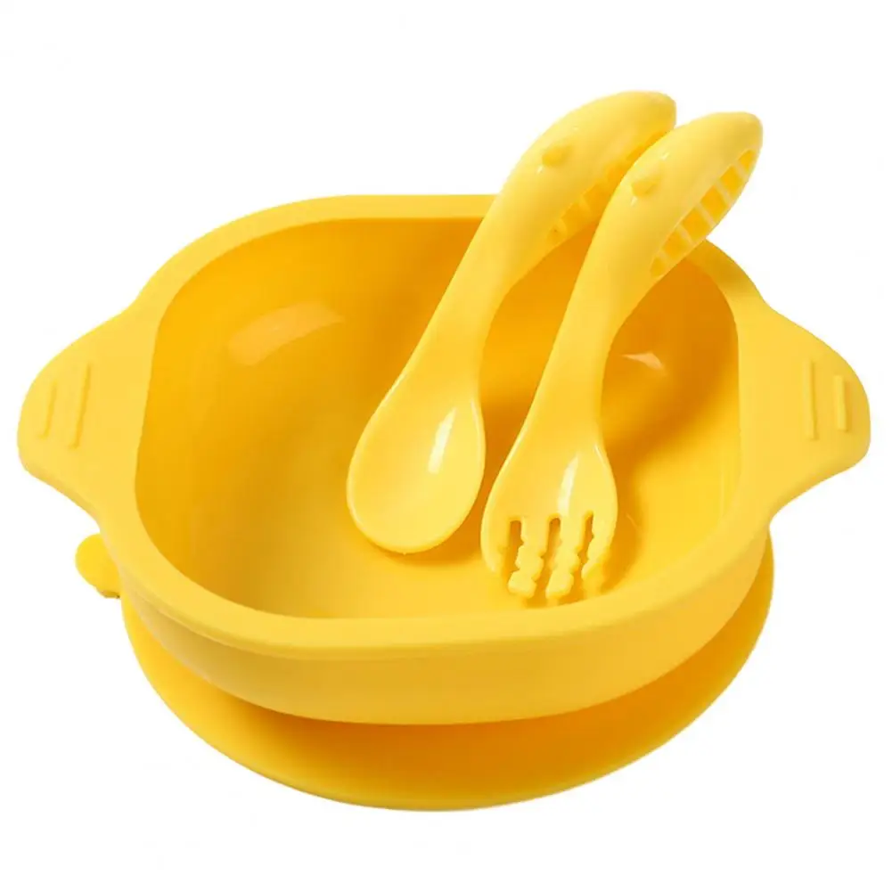 Juego de cubiertos con mango de succión fuerte, platos sin BPA para bebé, juego de utensilios