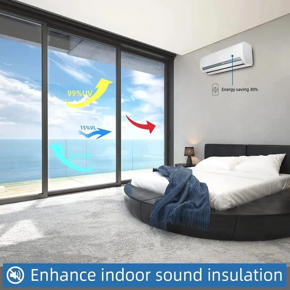 Window Film Window Privacy Film 5M One Way Mirror Daytime Anti UV Sun Blocking Heat Control Reflective Tint Sticker for Home Office