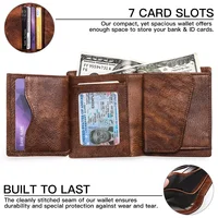 Bussiness Genuine Leather Mens Wallet with Coin Pocket Bifold Wallet for Men 2