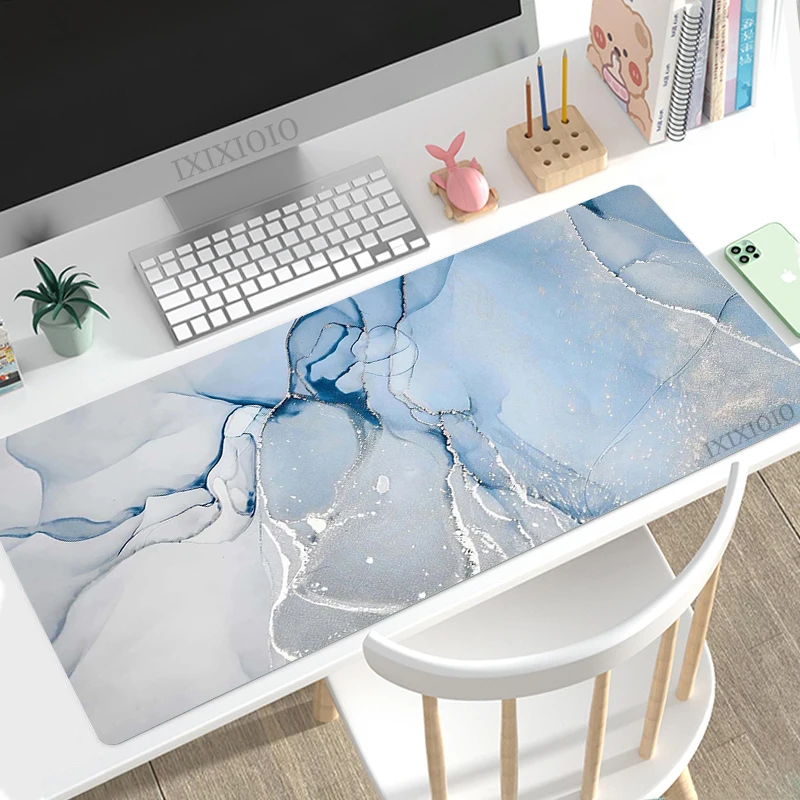 Mouse Pad de Mármore Antiderrapante para Jogos Computador hd Mousepad Teclado Mecânico Tapete de Mesa de Escritório Moda xl Grande