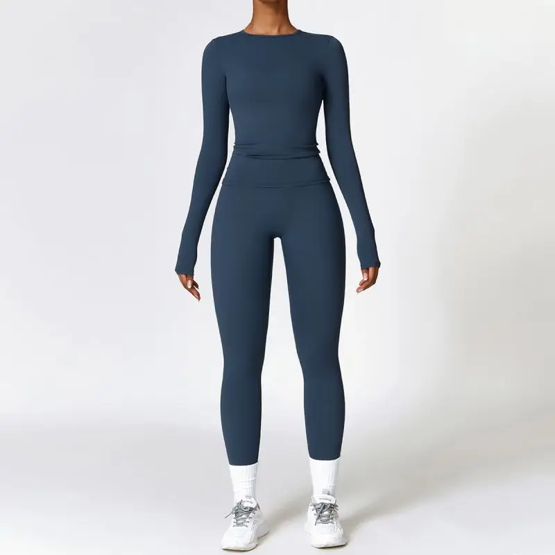 Quick Dry Sport Yoga Set 2pcs Outfit Fitness Gym Suit Workout Clothes for Women High Waist Sportswear Set